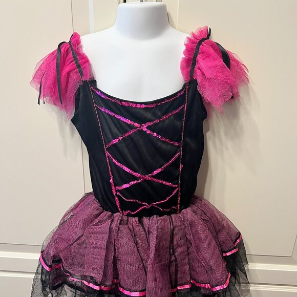 Pink & Black Kitty Cat Costume w/Detachable Tail & Kitty Ears (Size Med 8-10) - Picture 6 of 10